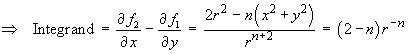 Integrand  =  (2-n)*r^(-n)