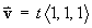 v = < 1, 1, 1 >