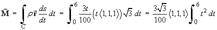 vector M = (Int over C) (rho)(r)(ds/dt)dt