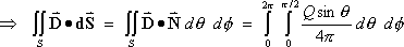 Integral D dot dS = ... 