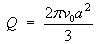 Q = 2 pi / 3 v0 a^2