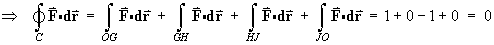 Total line integral = 0