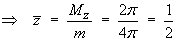 zBar = Mz / m = 1/2