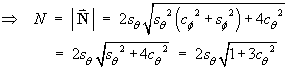 N = 2st sqrt{1 + 3 ct^2}
