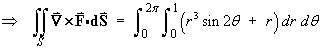 [surface integral of curl F]