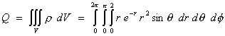 Q = volume integral of charge density