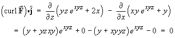 y-component of (curl F) = 0
