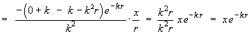 = xe^(-kr)