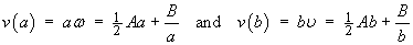 v(a) = aw , v(b) = bu