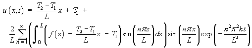 general form of solution u(x,t) to heat PDE