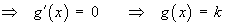 g(x) = k