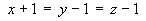 x+1 = y-1 = z-1