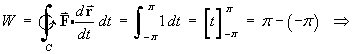 W = Integral F dot dr/dt