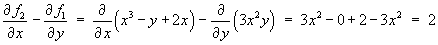 z-component of curl F = 2