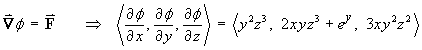 grad phi = vector F