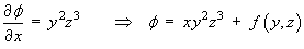 [integrate partial dphi/dx]