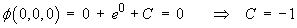 C = -1