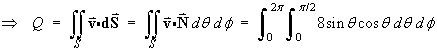 Q = Integral_S v dot dS