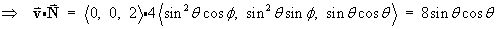 v dot N = 8 sin theta cos theta