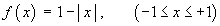 f(x) = 1 – abs(x) , (abs(x) <= 1)