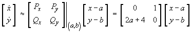 [x' | y'] =  [ 0 1 | 2x+4 0 ] [ x-a | y-b ]