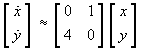A  =  [0 1 | 4 0 ]