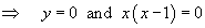 y = 0  and  x(x-1) = 0