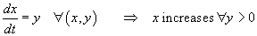 dx/dt = y