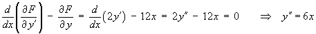 d/dx(partial dF/dy') - partial dF/dy = 0
