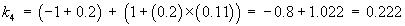 k4 = 0.222