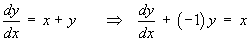 y' - y = x