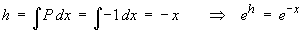 integrating factor = exp(-x)