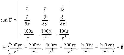 curl F = [determinant] = vector 0