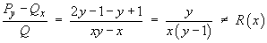 (Py - Qx) / Q not a function of x only