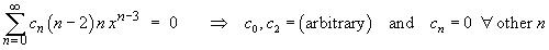 c0 & c2 arbitrary;  all other cn = 0