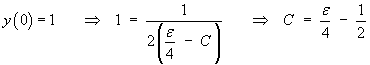 initial condition  -->  value of C