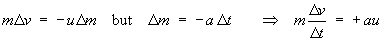 m dv/dt = a u