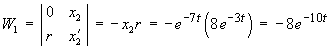 W1 = -8 e^(-10t)