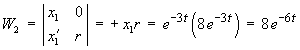 W2 = +8 e^(-6t)