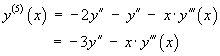 y^(5)(x) = -3y" - x y^(3)