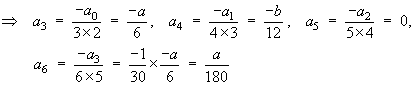 [values of  a3, a4, a5, a6]