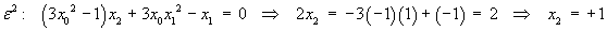 third column leads to x2 = 1