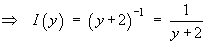 I(y) = 1/(y+2)