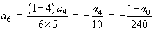 a6 = -(1 - a0) / 240