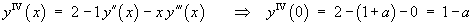 y^4(0) = 1-a