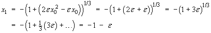 x1 = -1 - e