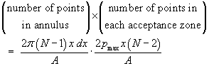 (2*pi*(N-1)*x*dx/A) 
 * (2*pmax*x*(N-2)/A)