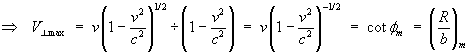 maximum apparent transverse velocity
     = v / sqrt{1 - (v/c)^2}