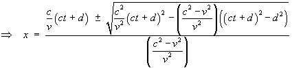 [solving the quadratic equation for  x ]